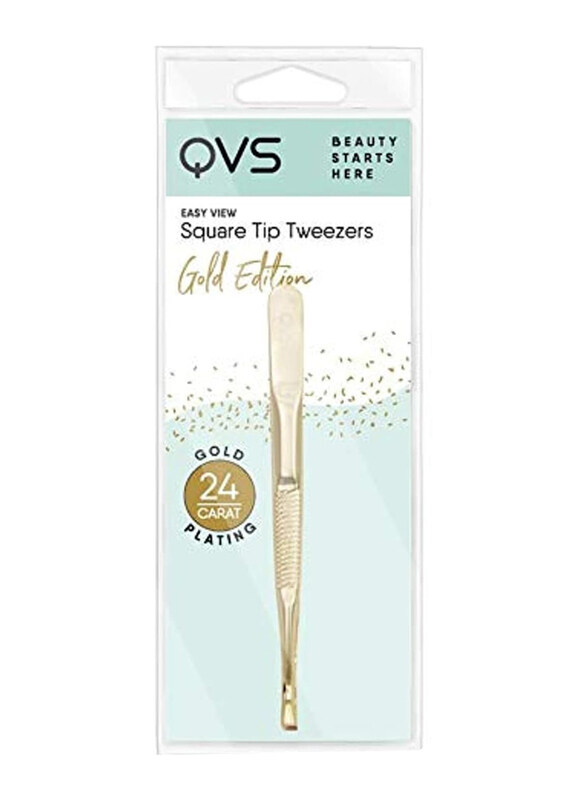 

QVS Easy View Square Tip Tweezers, Gold