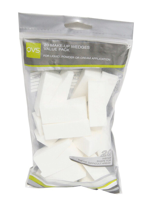 

QVS Makeup Wedges, 20 Pieces, White