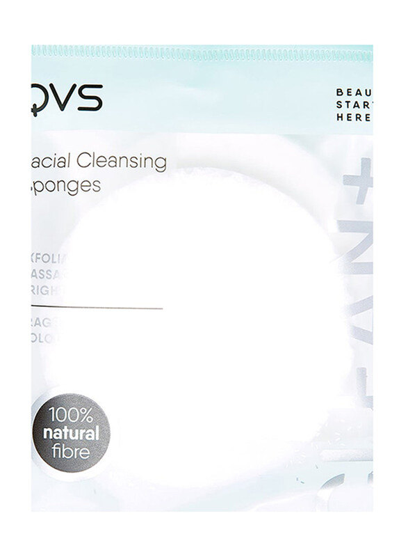 

QVS 2 Natural Cellulose Facial Cleansing Sponges, Small, White