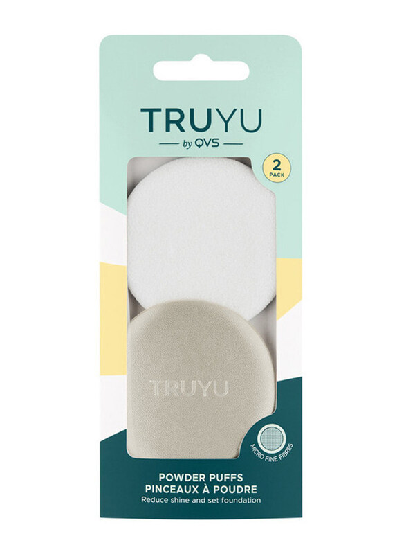 

QVS Truyu Powder Micro Fine Fibers Puff Set, 2 Piece, White