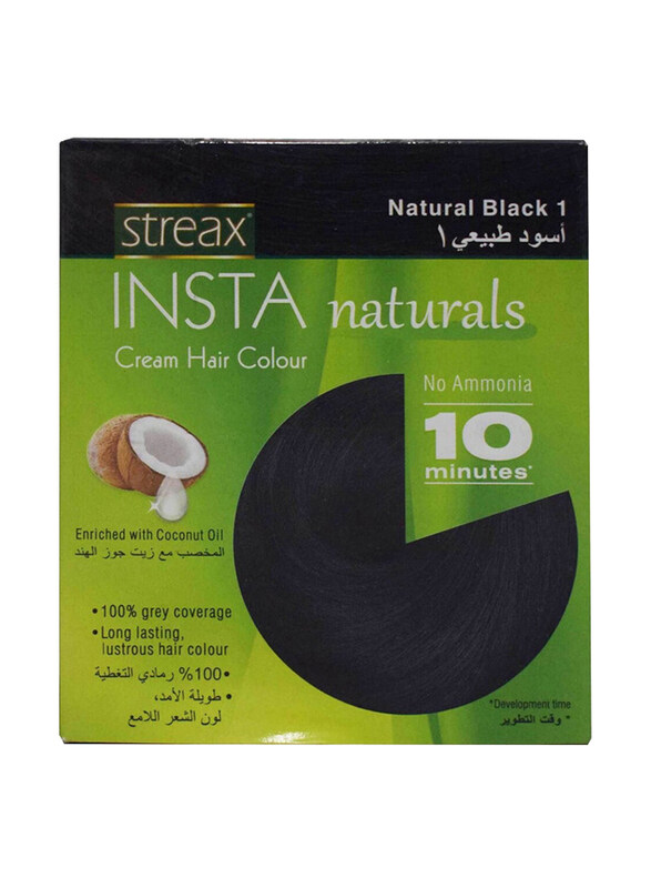 

Streax Insta Cream Hair Colour, 15ml, Natural Black 1