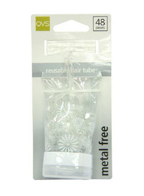 

QVS Metal Free Reusable Hair BandsTube, 48 Pieces