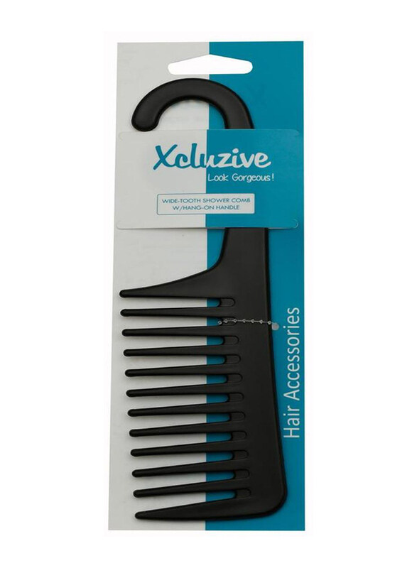 

Xcluzive Wide Tooth Shower Comb with Hang-On Handle for All Hair Types, One Size