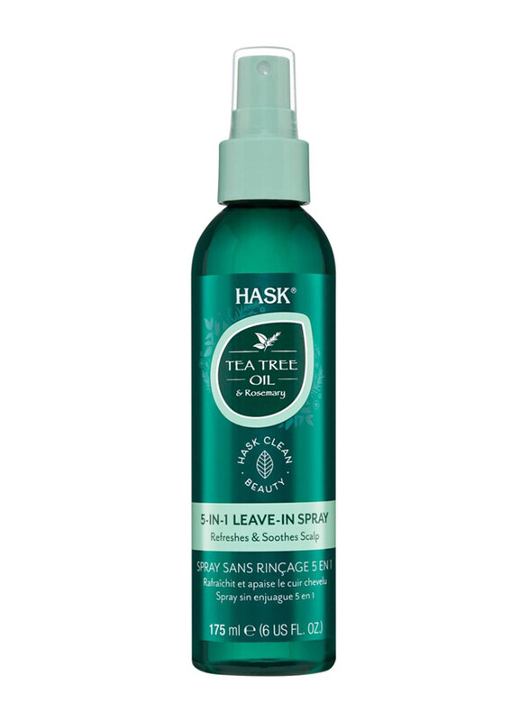 

Hask Tea Tree Oil & Rosemary 5 In 1 Leave In Spray for All Hair Types, 175ml