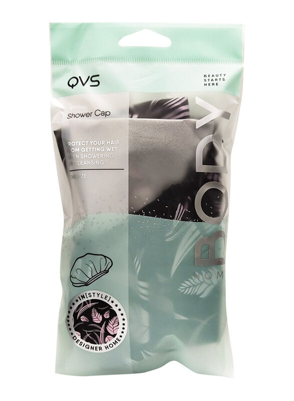 

QVS InStyle Shower Cap, Black, One Size
