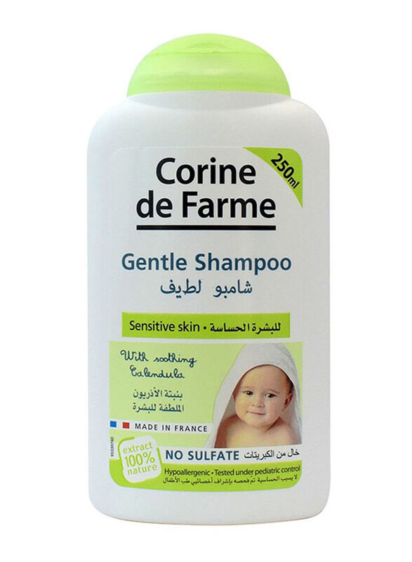 

Corine De Farme 250ml Gentle Baby Shampoo for Sensitive Skin with Sulfate Free, White/Green
