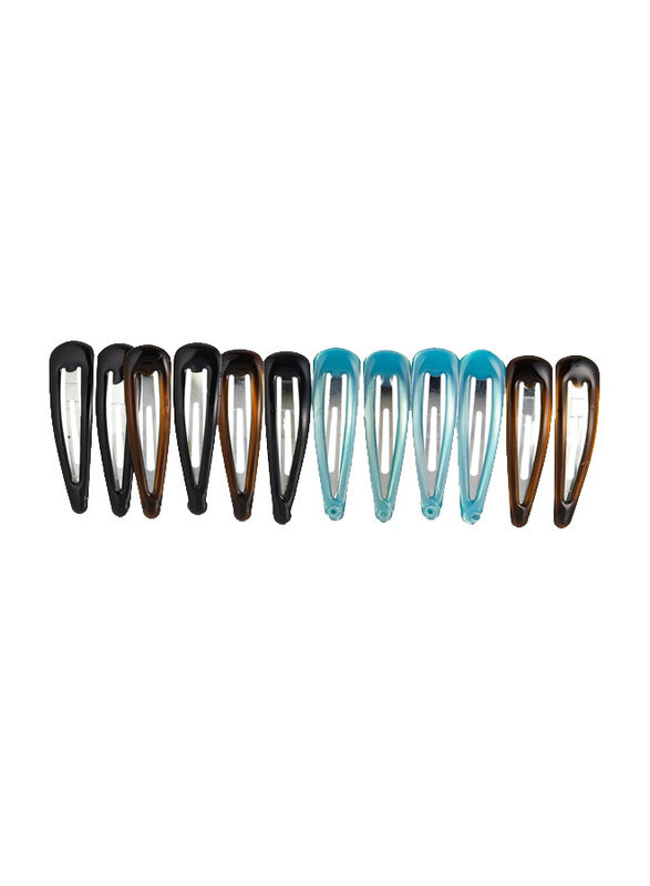 

Xcluzive Plain Fashion Hair Clips, 12 Pieces