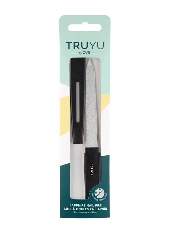 

QVS Truyu Dual-Coated Sapphire Large Nail File, Silver/Black