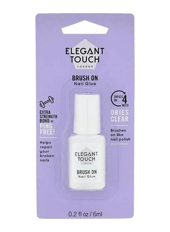

Elegant Touch Brush On Nail Glue, 6ml, White