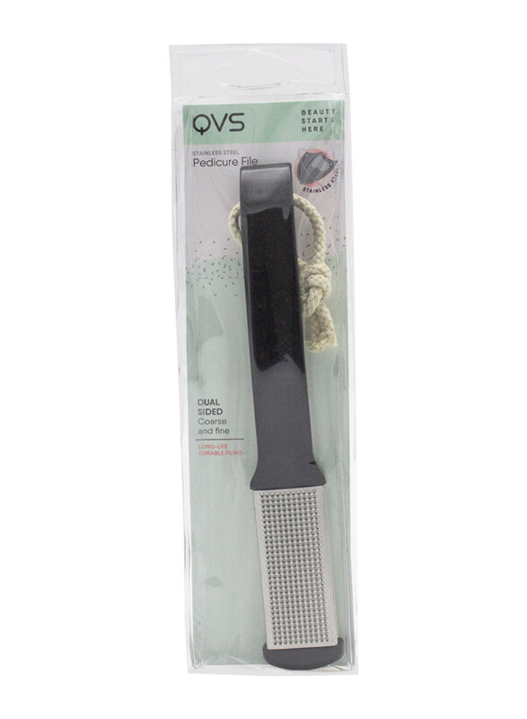 

QVS Stainless Steel Pearlised Pedicure File, Black/Silver
