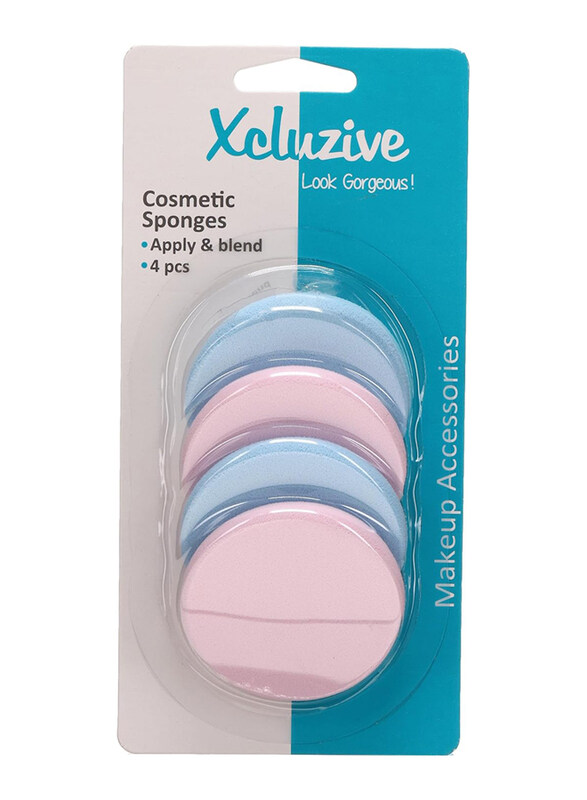 

Xcluzive Latex Round Cosmetic Sponge Set, 4 Piece, Blue/Pink