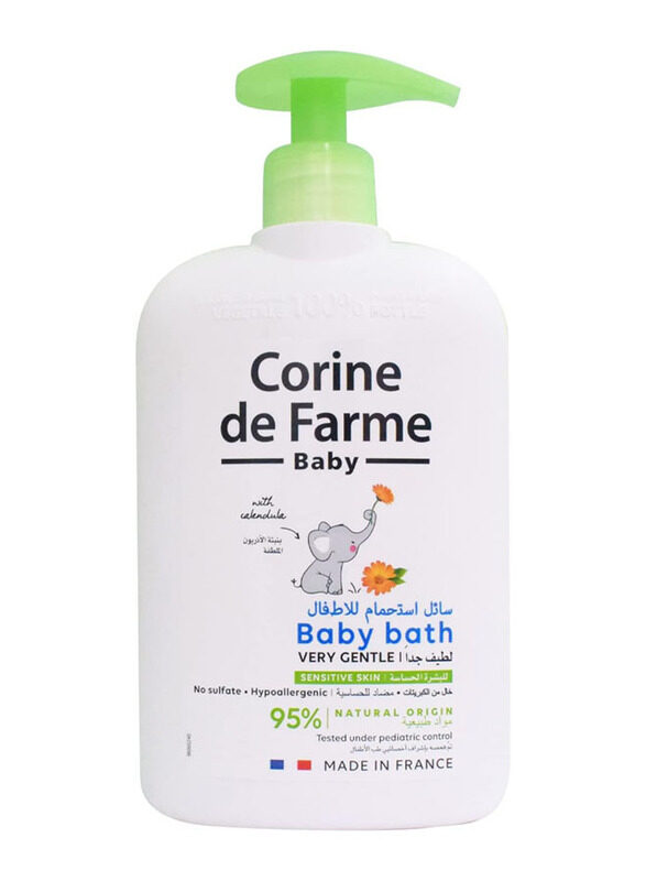 

Corine De Farme 500ml Gentle Baby Bath Body Wash with Sulfate Free, White/Green
