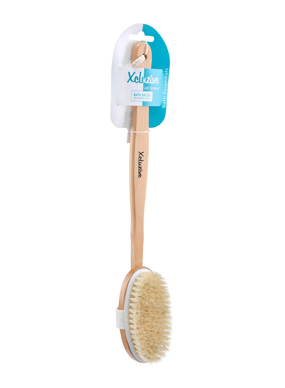 

Xcluzive Wooden Bath Brush with Natural Bristles, Brown, One Size