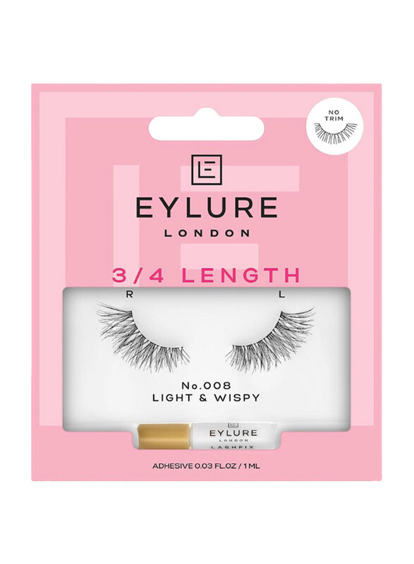 

Eylure Fluttery Light Strip Lashes, No 008, Black