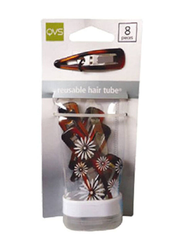 

QVS One Touch Hair Clips, 8 Pieces
