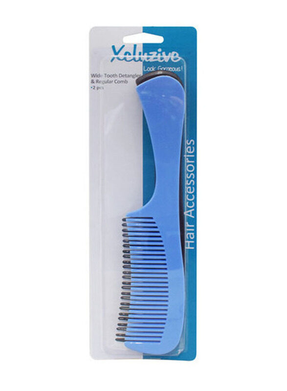 

Xcluzive Wide Tooth Detangler & Regular Combs for All Hair Types, 2 Pieces