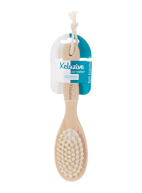 

Xcluzive Double Sided Bath & Massage Brush, Brown, One Size