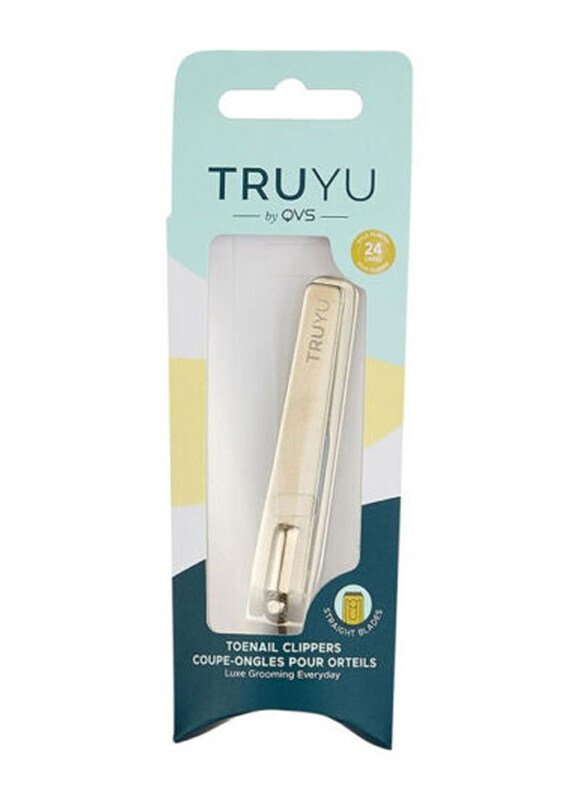 

QVS Truyu Toenail Nail Clipper with Straight Blades, Gold