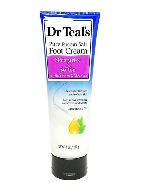

Dr Teal's Shea Butter & Aloe Vera Epsom Salt Foot Cream, 227gm