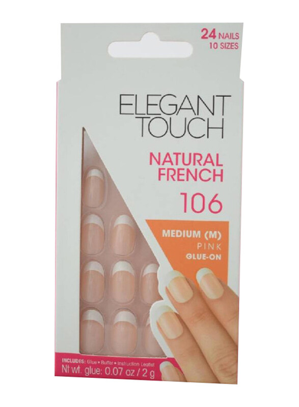 

Elegant Touch Natural French Nails, 106 Medium, Pink