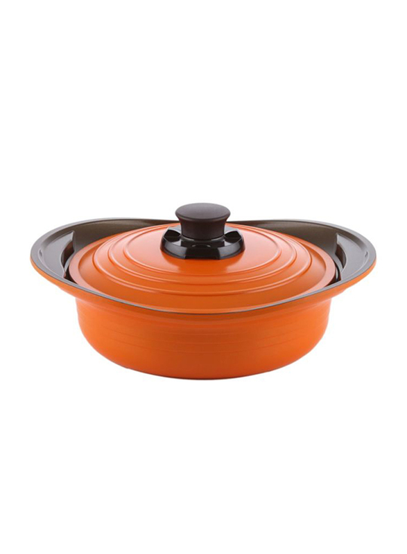 Roichen 26cm Premium Ceramic Low Casserole, 1.9 Kg, 33x27x7cm, Orange