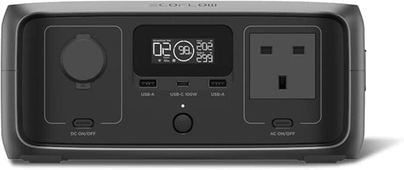

ECOFLOW Portable Power Station RIVER 3 UPS, 245Wh LFP Battery, Up to 600W Output, 2 time Runtime With GaN, 10 ms UPS, 30% More Compact Solar Generator