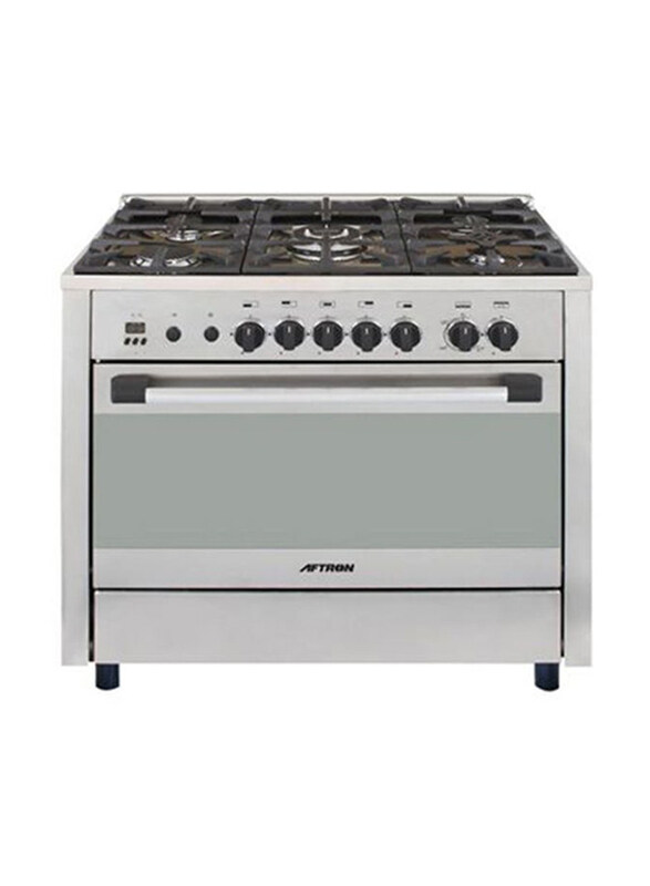 

Aftron 90x60 5-Burners Gas Cooker, AFGR9060FESD, Silver