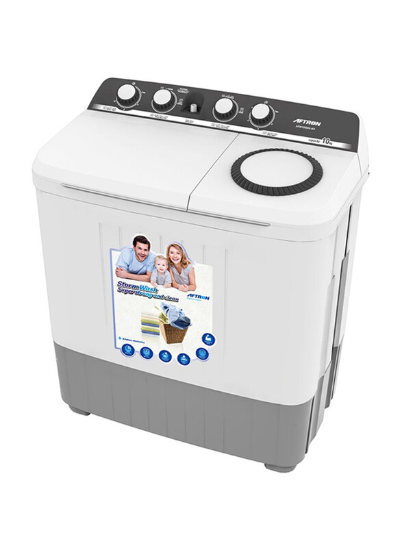 

Aftron 10Kg Twin Tub Washing Machine, AFW10500X, White