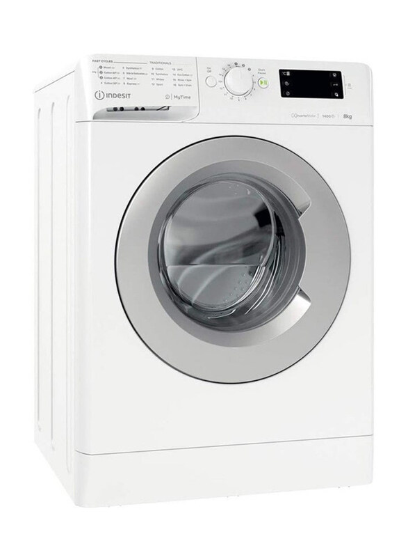 

Indesit Mytime 8Kg Front Load Washing Machine, 1400 RPM, Inverter Motor, 16 Washing Programs, Big Digit Display, Child Lock, MTWE-81483WSGCC, White