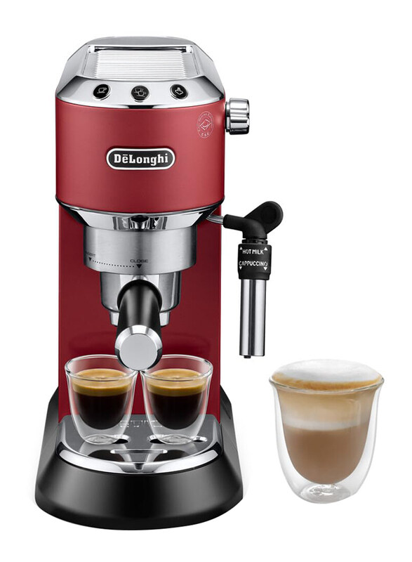 

De'Longhi 1.1L Dedica Style Pump Espresso Coffee Machine, 1450W, EC685.R, Red