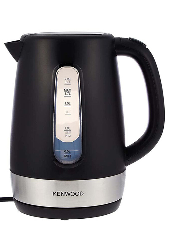 

Kenwood 1.7L Cordless Electric Kettle With Auto Shut-Off & Removable Mesh Filter, 2200W, ZJP01.A0BK, Black/Silver