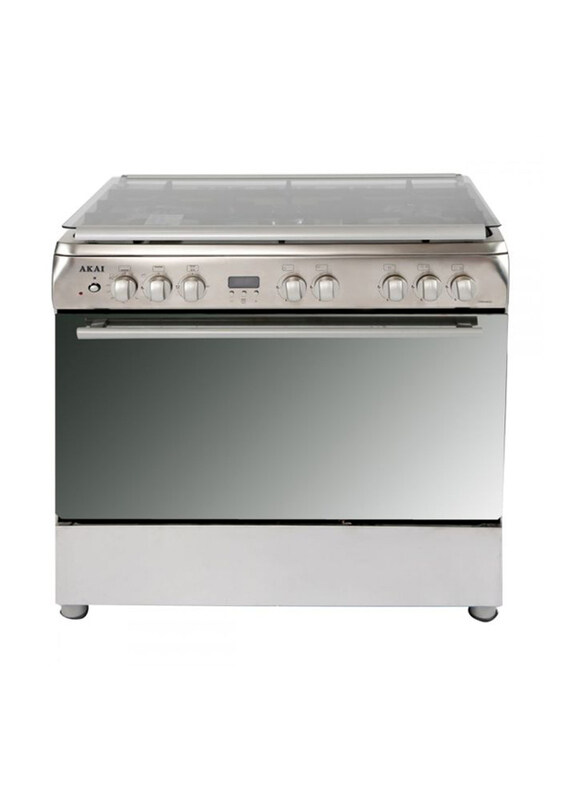 

Akai 5-Burner Hob Gas Cooker with Gas Oven, CRMA-960SC, Silver
