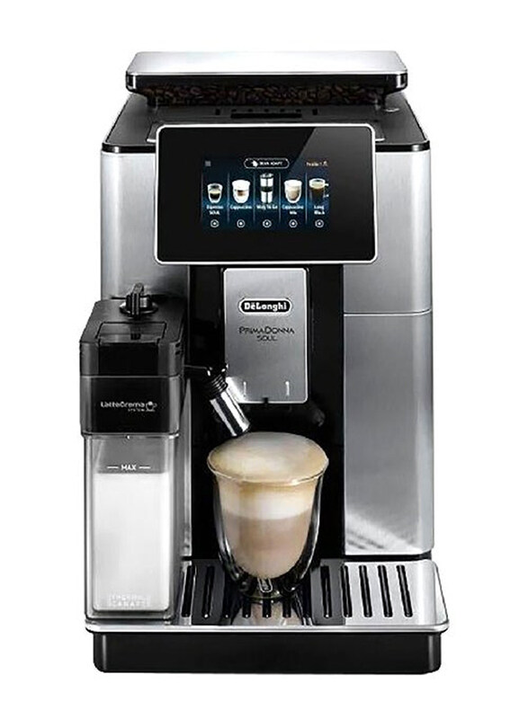 

De'Longhi 2.2L PrimadDonna Soul Coffee Maker, Black/Silver, 1450W, ECAM610.75MB, Black/Silver