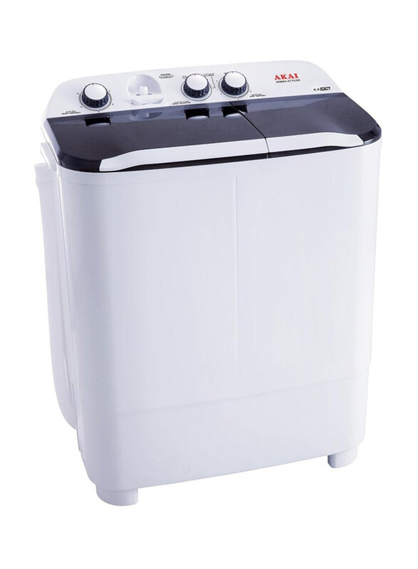 

Akai 6Kg Twin Tub Semi Automatic Washing Machine, WMMA-XTT62W, White