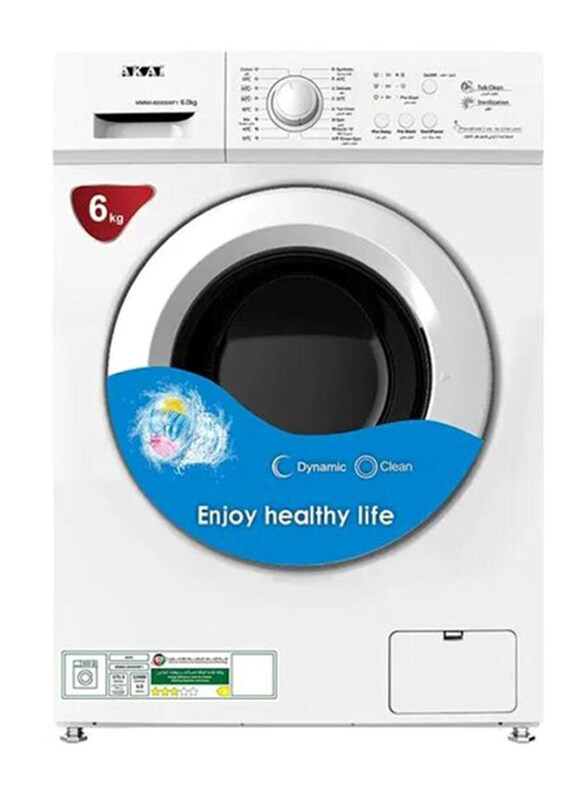 

Akai 6Kg Front Load Washer Washing Machine, 1000 RPM, White