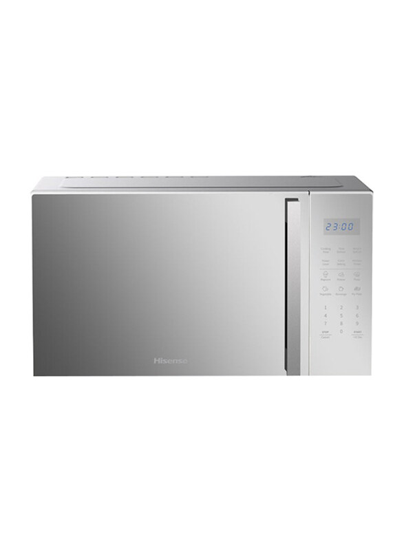 

Hisense 30L 11-levels of Power, Preset Programmes, Time & Weight Defrost, LED Display, Cooking End Signal, Microwave Oven, 900W, H30MOMS9H, Silver