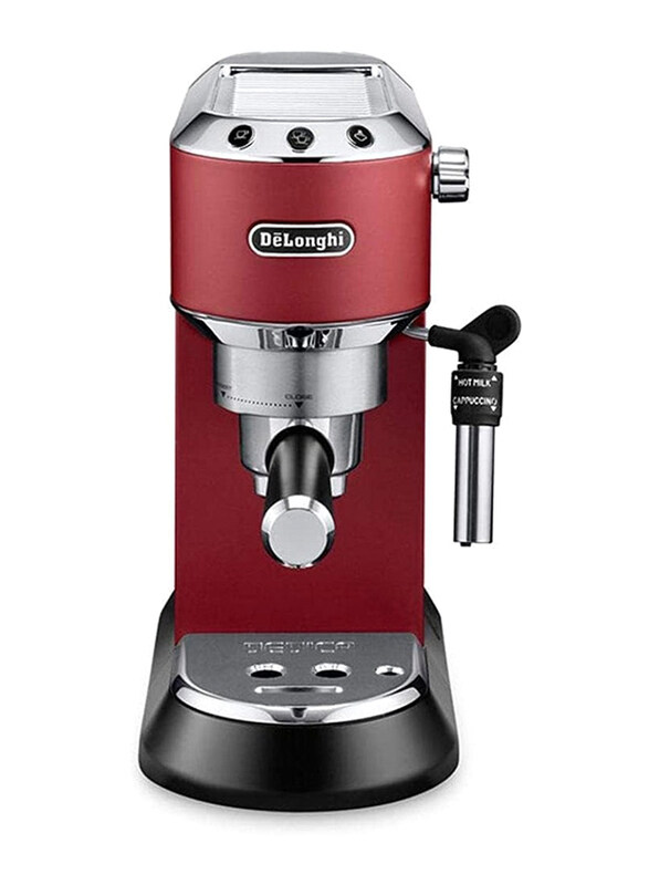 

Delonghi 1L Dedica Style Pump Espresso Coffee Maker, 1300W, EC685.R, Red