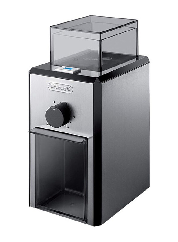 

Delonghi Stainless Steel Blade Coffee Grinder with Dual Safe System, 110W, KG89, Grey