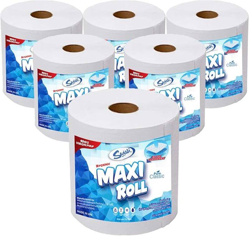 

Swish 2-Ply Kitchen Paper Towel Tissue 6 Rolls, 1kg Each, Embossed, High Absorbency & Ultra-Soft Texture Maxi Roll