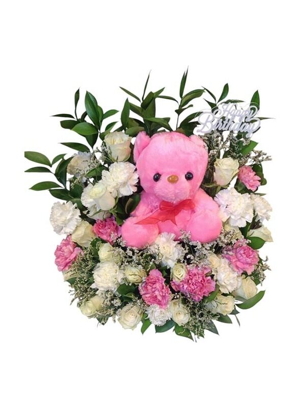 

Rich n Royal Flowers Bear Hug Birthday Blooms, Multicolour