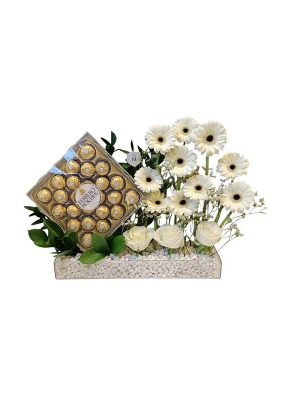 

Rich n Royal Flowers Rocher Radiance Blooms, White