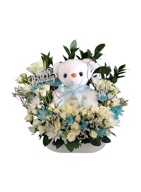 

Rich n Royal Flowers Bear Hug Birthday Blooms, Multicolour