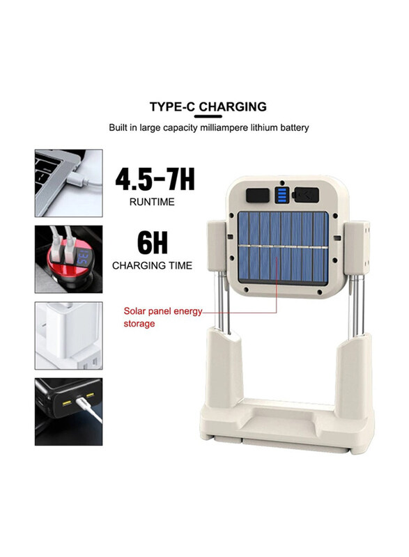 

Generic Solar Energy LED Work Rechargeable Flashlight, CH-23060-B, White