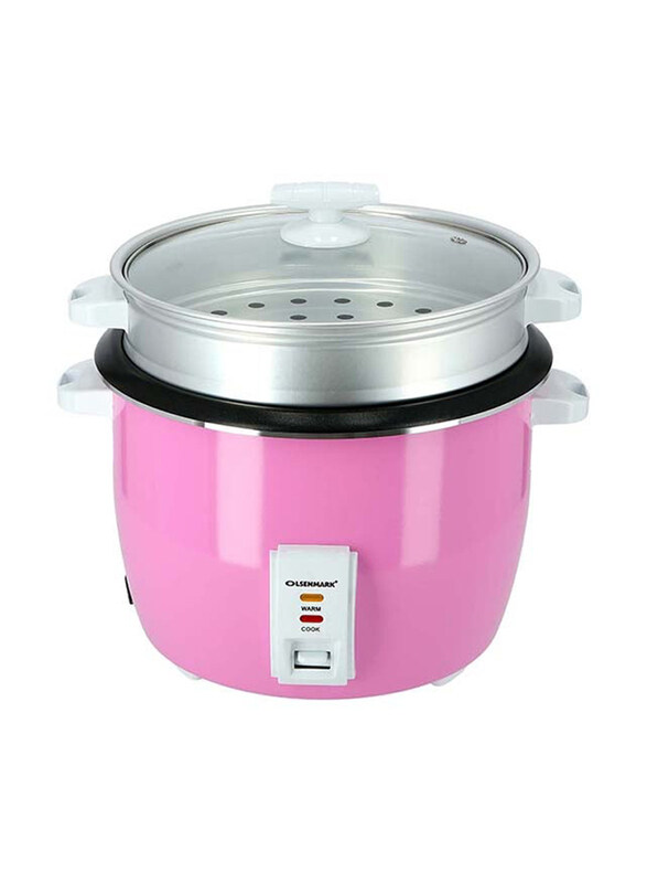 

Olsenmark 3L 3-In-1 Portable Rice Cooker, 1000W, OMRC2183H, Pink