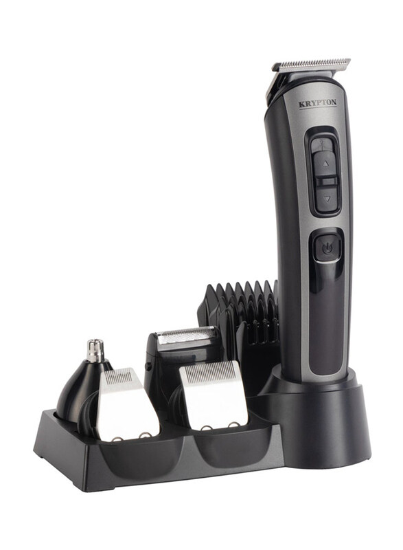 

Krypton 11-IN-1 Rechargeable Digital Grooming Set with Novel LED Display, 6 Interchangeable Heads and 4 Comb Attachments, KNTR6154N, Black