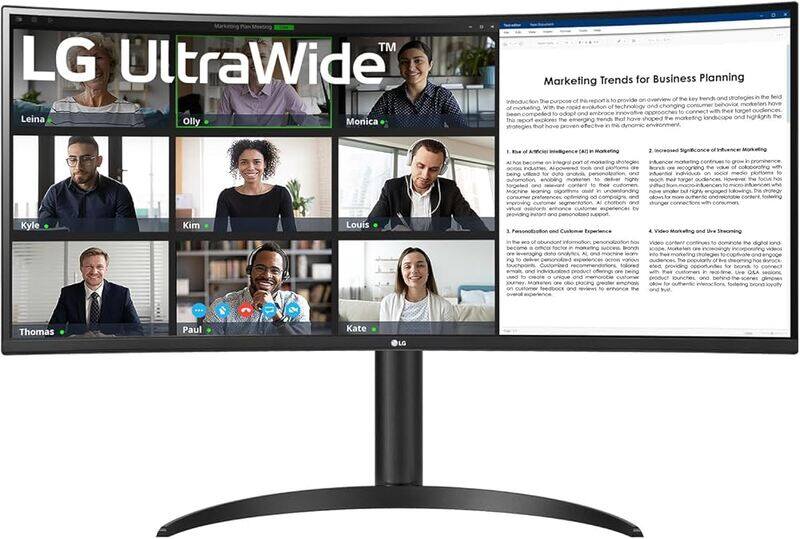 

LG 34inch 34WR55QK-B Curved Monitor UltraWide QHD with USB Type-C