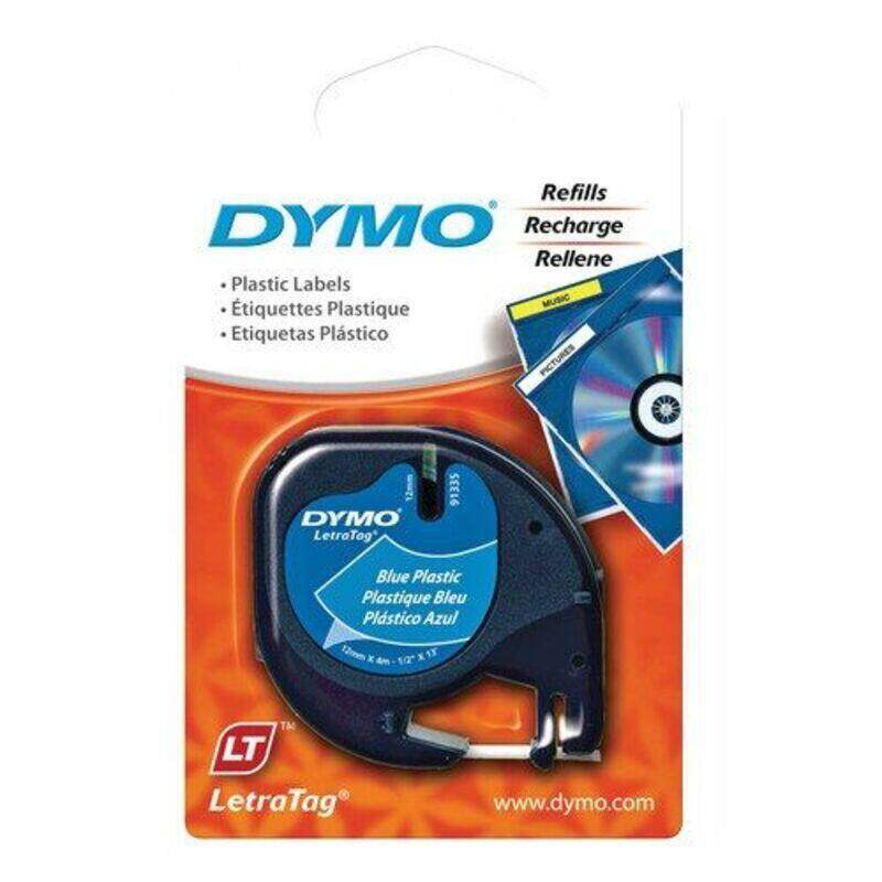 

Dymo LetraTag Plastic Tape, 12mm X 4m, Blue - 91205
