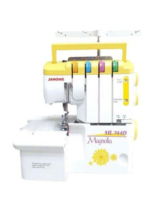 

Janome Mylock Magnolia Overlocker Machine, 744D, White/Yellow