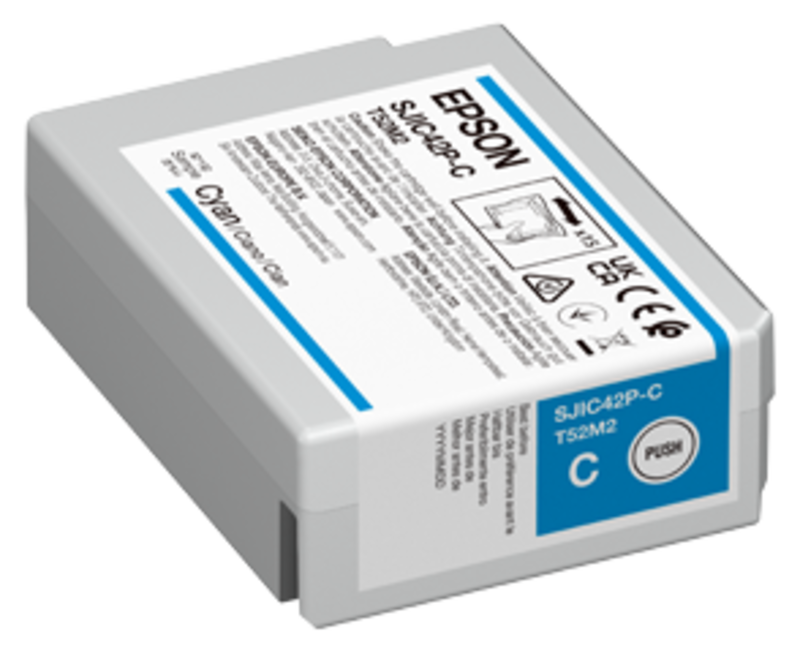 

Epson SJIC42P Cyan C13T52M240 Ink Cartridge, For ColorWorks C4000e