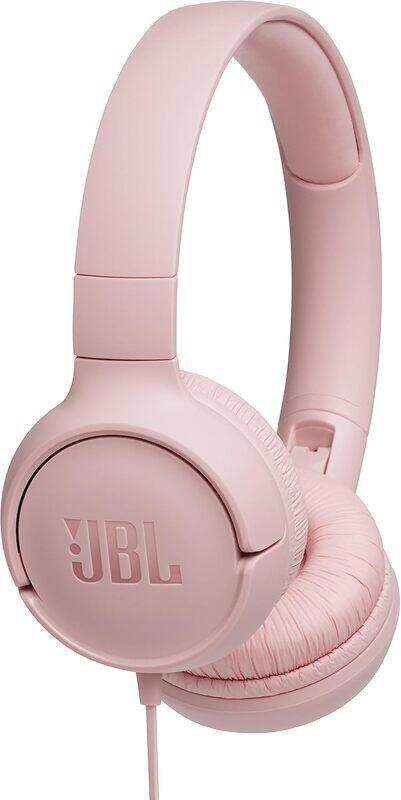 

JBL Tune 500 Wired On-Ear Headphones, Deep JBL Pure Bass Sound, 1-Button Remote/Mic, Lightweight and Foldable Design, Tangle-Free Flat Cable, Voice As